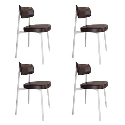 Cadeira Alloa Fixa C/4 Pés 50 X 44,7 X 83,8 Cm C/4 Un. Courino Café Courino Café