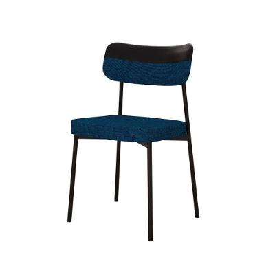 Cadeira Mynna Fixa C/4 Pes 525 X 470 X 790 Mm C/1 Un. Crt.azul/courino Preto Corriente Azul/courino Preto