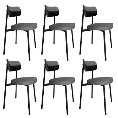 Cadeira Alloa Fixa C/4 Pés 50 X 44,7 X 83,8 Cm C/6 Un. Corriente Cinza/courino Preto Corriente Cinza/courino Preto