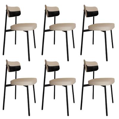 Cadeira Alloa Fixa C/4 Pés 50 X 44,7 X 83,8 Cm C/6 Un. Corriente Areia/courino Preto Corriente Areia/courino Preto