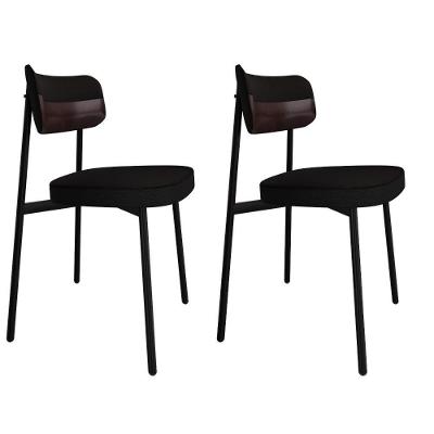 Cadeira Alloa Fixa C/4 Pés 50 X 44,7 X 83,8 Cm C/2 Un. Corriente Preto/courino Café Corriente Preto/courino Café