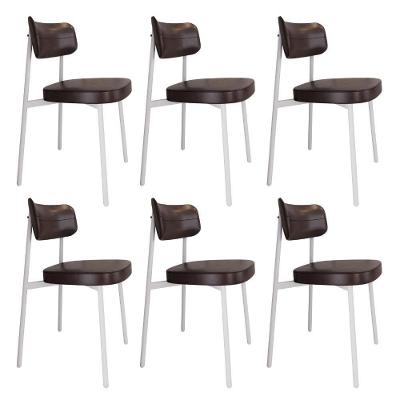 Cadeira Alloa Fixa C/4 Pés 50 X 44,7 X 83,8 Cm C/6 Un. Courino Café Courino Café