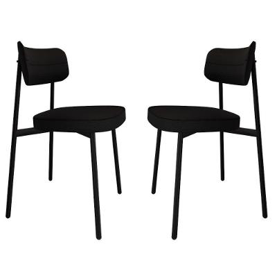Cadeira Alloa Fixa C/4 Pés 50 X 44,7 X 83,8 Cm C/2 Un. Corriente Preto Corriente Preto