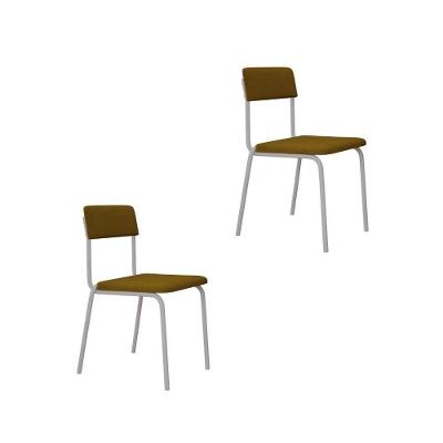 Cadeira Fit Fixa C/4 Pes 475 X 505 X 810 Mm C/2 Un Pés Brancos. Mostarda Mostarda