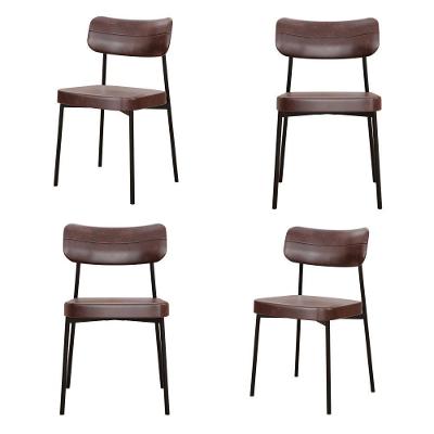 Cadeira Mynna Fixa C/4 Pes 525 X 470 X 790 Mm C/4 Un. Courino Café Courino Café