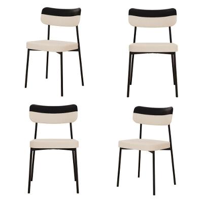 Cadeira Mynna Fixa C/4 Pes 525 X 470 X 790 Mm C/4 Un. Crt.areia/courino Preto Crt Areia/courino Preto