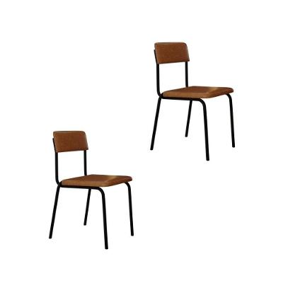 Cadeira Fit Fixa C/4 Pes 475 X 505 X 810 Mm C/2 Un. Courino Caramelo Courino Caramelo