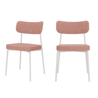 Cadeira Mynna Fixa C/4 Pes 525 X 470 X 790 Mm C/2 Um Pés Brancos. Linked Rosa Linked Rosa