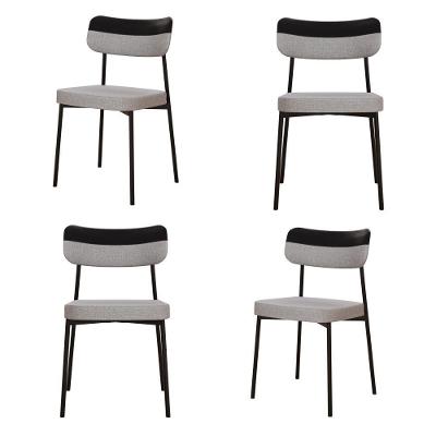Cadeira Mynna Fixa C/4 Pes 525 X 470 X 790 Mm C/4 Un. Crt.cinza Claro/courino Preto Crt Cinza Claro/courino Preto