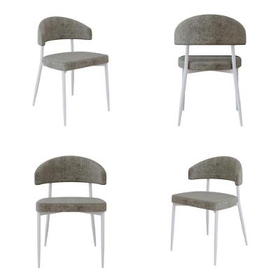 4 Unidades Cadeira Bless Fixa C/4 Pés 53 X 55 X 78cm Pés Brancos. Lautrec Marrom Lautrec Marrom