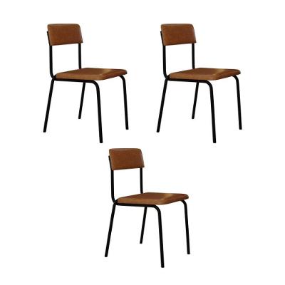 Cadeira Fit Fixa C/4 Pes 475 X 505 X 810 Mm C/3 Un. Courino Caramelo Courino Caramelo