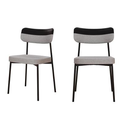 Cadeira Mynna Fixa C/4 Pes 525 X 470 X 790 Mm C/2 Un. Crt.cinza Claro/courino Preto Crt Cinza Claro/courino Preto
