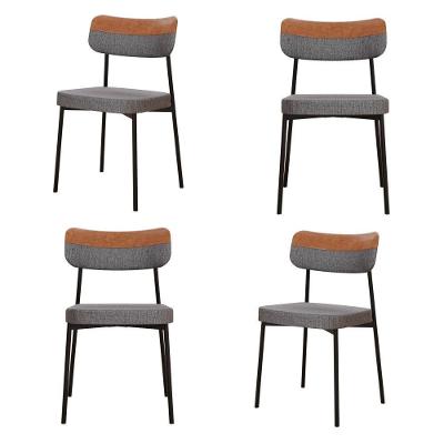 Cadeira Mynna Fixa C/4 Pes 525 X 470 X 790 Mm C/4 Un. Crt.cinza/courino Caramelo Crt.cinza/courino Caramelo