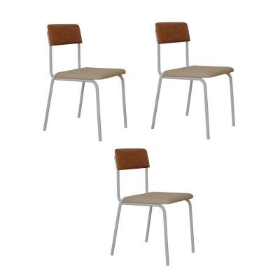 Cadeira Fit Fixa C/4 Pes 475 X 505 X 810 Mm C/3 Un Pés Brancos. Crt.areia/courino Caramelo Crt Areia/courino Caramelo