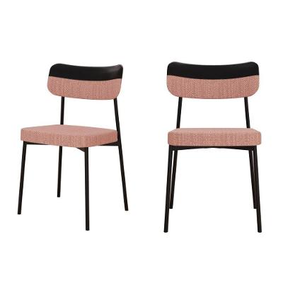 Cadeira Mynna Fixa C/4 Pes 525 X 470 X 790 Mm C/2 Un. Lkd.rosa/courino Preto Linked Rosa/courino Preto