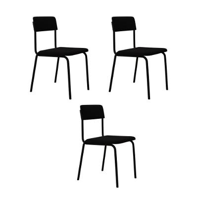 Cadeira Fit Fixa C/4 Pes 475 X 505 X 810 Mm C/3 Un. Preto Preto