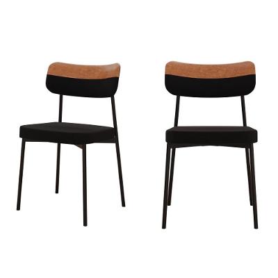 Cadeira Mynna Fixa C/4 Pes 525 X 470 X 790 Mm C/2 Un. Preto/courino Caramelo Preto/courino Caramelo