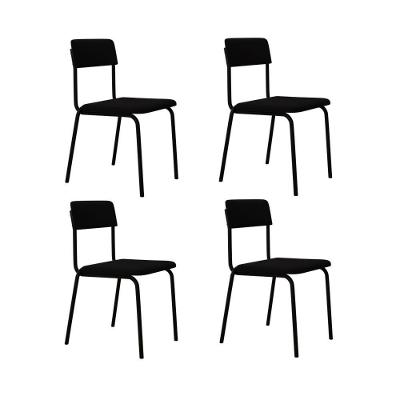 Cadeira Fit Fixa C/4 Pes 475 X 505 X 810 Mm C/4 Un. Preto Preto