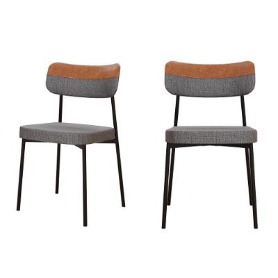 Cadeira Mynna Fixa C/4 Pes 525 X 470 X 790 Mm C/2 Un. Crt.cinza/courino Caramelo Crt.cinza/courino Caramelo