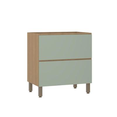Balcão De Cozinha 80cm 1 Porta E 1 Gaveta Sem Tampo Slim Luc Freijó/verde Jade