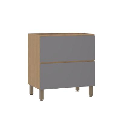 Balcão De Cozinha 80cm 1 Porta E 1 Gaveta Sem Tampo Slim Luc Freijó/cinza Puro