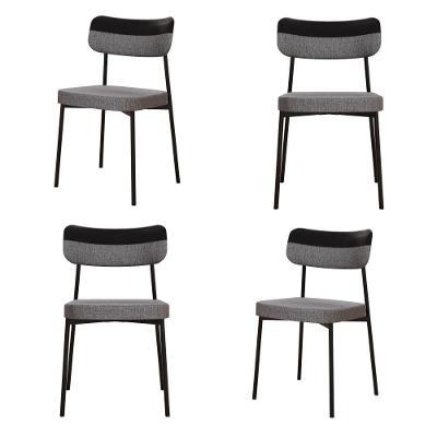 Cadeira Mynna Fixa C/4 Pes 525 X 470 X 790 Mm C/4 Un. Crt.cinza/courino Preto Crt Cinza/courino Preto