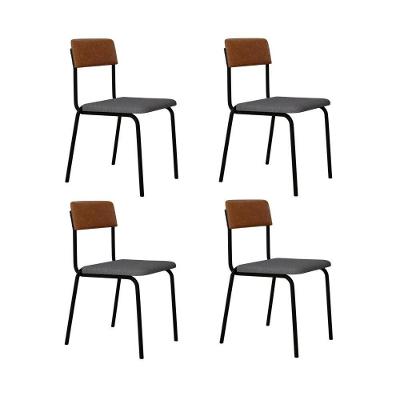 Cadeira Fit Fixa C/4 Pes 475 X 505 X 810 Mm C/4 Un. Crt.cinza Claro/courino Caramelo Crt Cinza Claro/courino Caramelo