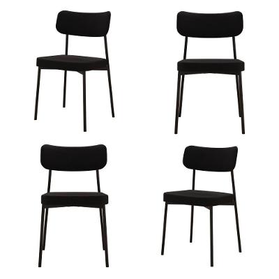 Cadeira Mynna Fixa C/4 Pes 525 X 470 X 790 Mm C/4 Un. Preto Preto
