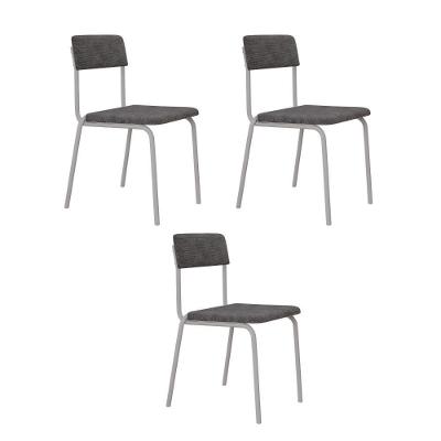 Cadeira Fit Fixa C/4 Pes 475 X 505 X 810 Mm C/3 Un Pés Brancos. Nevoa Nevoa