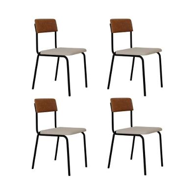 Cadeira Fit Fixa C/4 Pes 475 X 505 X 810 Mm C/4 Un. Crt.palha/courino Caramelo Crt Palha/courino Caramelo