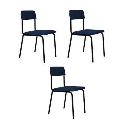 Cadeira Fit Fixa C/4 Pes 475 X 505 X 810 Mm C/3 Un. Azul Celeste Azul Celeste