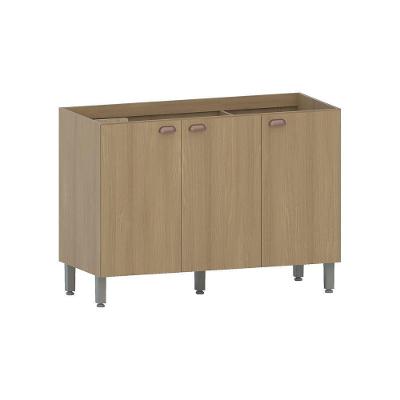 Balcão De Cozinha Para Pia 120cm 3 Portas Sem Tampo Classic Freijó/freijó Brasil