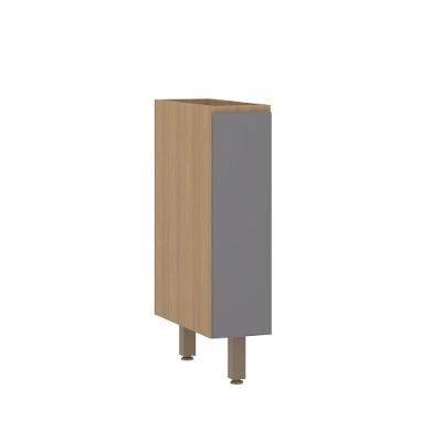 Balcão De Cozinha 20cm 1 Porta Sem Tampo Slim Luciane Móveis Freijó/cinza Puro
