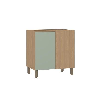 Balcão De Cozinha Canto Reto 80cm 1 Porta Sem Tampo Slim Luc Freijó/verde Jade