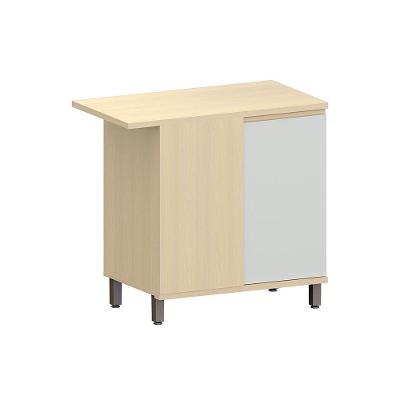 Balcão De Cozinha Canto Reto 95cm 1 Pt Aura Luciane Móveis Carvalho/cinza Cristal