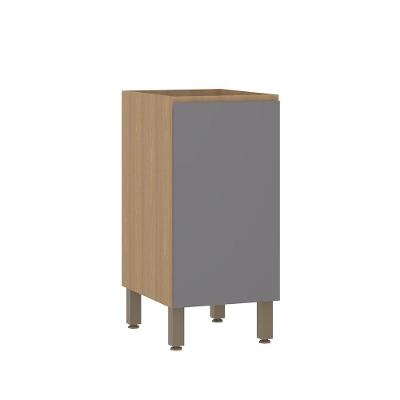 Balcão De Cozinha 40cm 1 Porta Sem Tampo Slim Luciane Móveis Freijó/cinza Puro