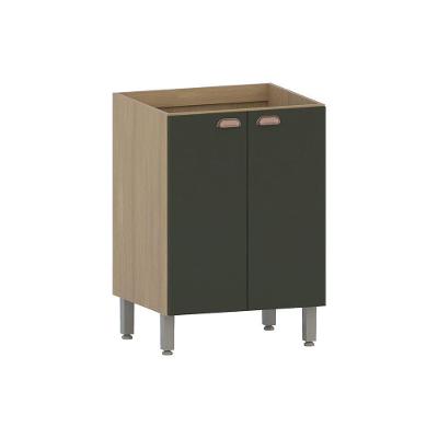 Balcão De Cozinha Sem Tampo 60cm 2 Portas Classic Luciane Mó Freijó/verde Amalfi