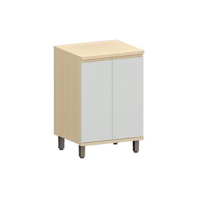Balcão De Cozinha 60cm 2 Pts Aura Luciane Móveis Carvalho/cinza Cristal