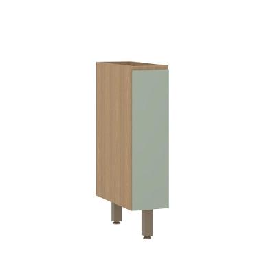 Balcão De Cozinha 20cm 1 Porta Sem Tampo Slim Luciane Móveis Freijó/verde Jade