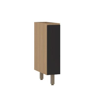 Balcão De Cozinha 20cm 1 Porta Sem Tampo Slim Luciane Móveis Freijó/preto