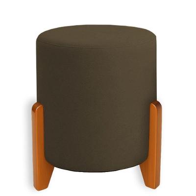 Puff Orgânico Veludo Thor Com Pés De Madeira - 7 Decor Marrom