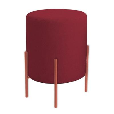 Puff Orgânico Veludo Thor Com Pés De Ferro Rosê - 7 Decor Bordo