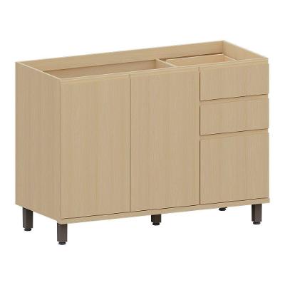 Balcão Cozinha Pia 120cm 3 Pt E 2 Gav S/ Tampo Aura Luciane Carvalho