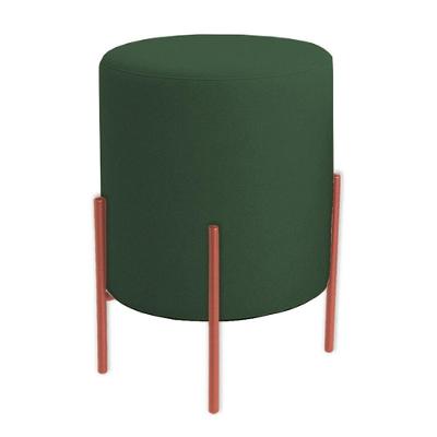 Puff Orgânico Boucle Thor Com Pés De Ferro Rosê - 7 Decor Verde Escuro