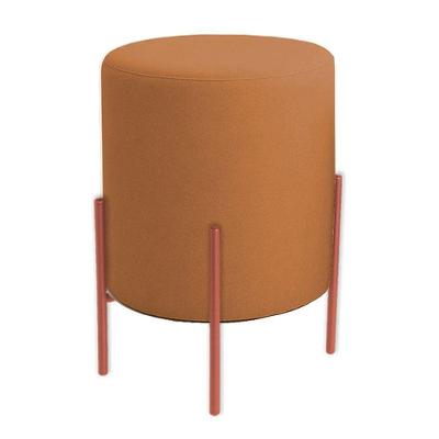 Puff Orgânico Boucle Thor Com Pés De Ferro Rosê - 7 Decor Terracota