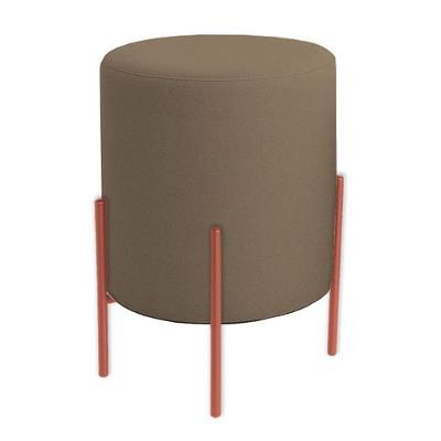 Puff Orgânico Veludo Thor Com Pés De Ferro Rosê - 7 Decor Cappuccino