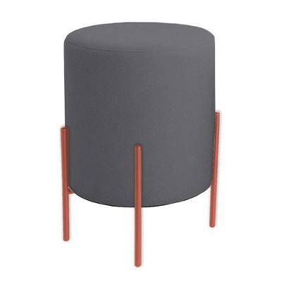 Puff Orgânico Boucle Thor Com Pés De Ferro Rosê - 7 Decor Cinza Escuro
