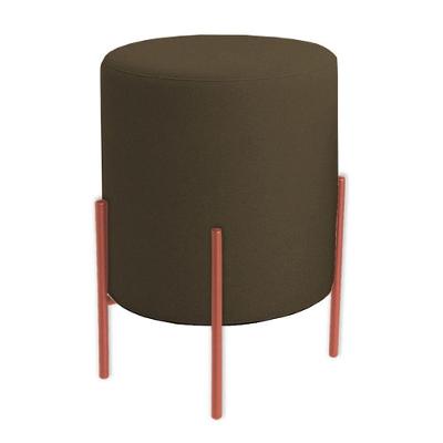Puff Orgânico Boucle Thor Com Pés De Ferro Rosê - 7 Decor Marrom