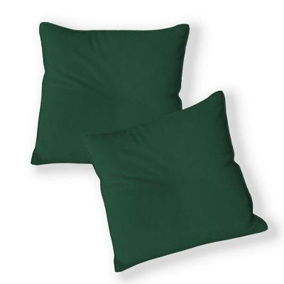 Kit 2 Capas Para Almofada Quadrada Veludo 40x40cm - 7 Decor Verde Escuro