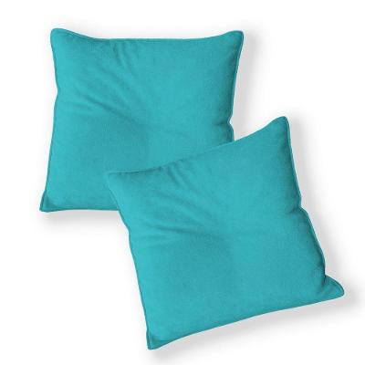 Kit 2 Capas Para Almofada Quadrada Veludo 40x40cm - 7 Decor Azul Turquesa
